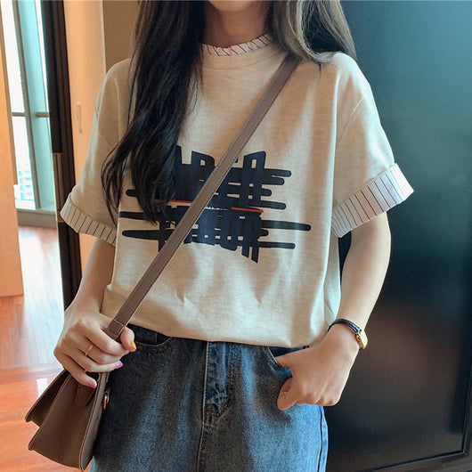 Playera Suelta Harajuku para Mujer - Diseño Trendy Primavera Temprana - Image 3