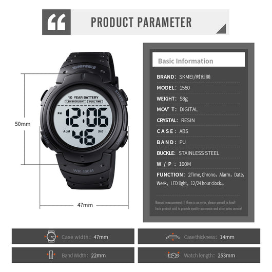 Reloj Deportivo LED Multifuncional Impermeable con Luz Nocturna - Image 12