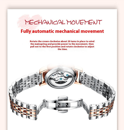 Reloj Automático para Mujer con Diamantes y Esfera de Mariposa - Resistente al Agua - Image 20