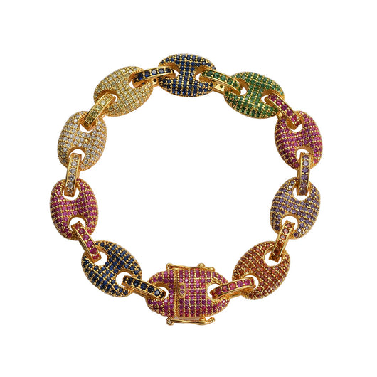 Cadena de Cerdo Zirconia Multicolor - Diseño Grano de Café - Image 12