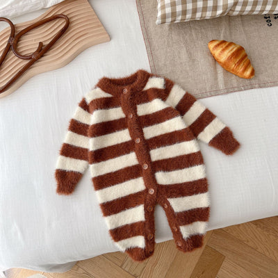 Pijama Enterizo para Bebé con Pelaje de Visón y Rayas - Image 11