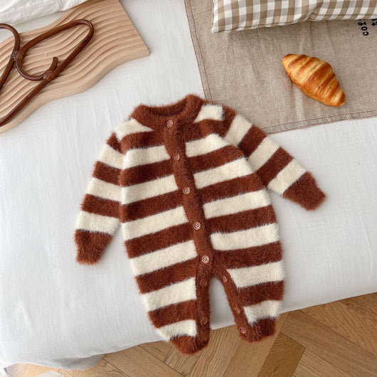 Pijama Enterizo para Bebé con Pelaje de Visón y Rayas - Image 11