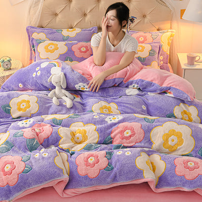 Juego de Sábanas y Edredón Doble Cara Terciopelo Coral - Bedding Premium - Image 24