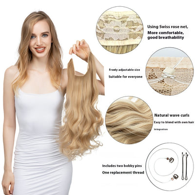 Peluca Ondulada Larga Invisible con Línea U - Cabello Natural Completo - Image 12