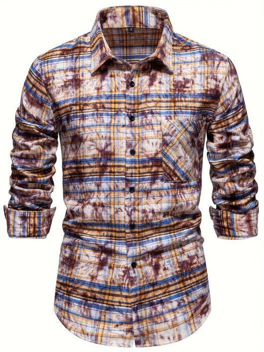 Camisa Manga Larga Estampada a Rayas para Hombre - Image 6
