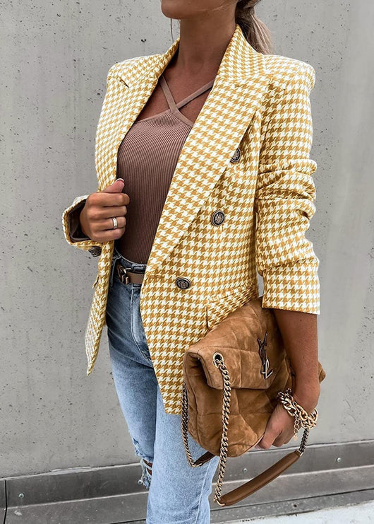 Blazer de Negocios Casual Estampado Pata de Gallo Ajuste Slim - Image 3