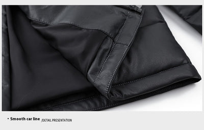 Abrigo de Cuero con Plumón de Pato Blanco para Hombre - Cálido y Elegante - Image 23