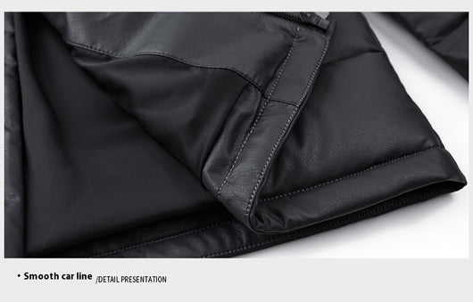 Abrigo de Cuero con Plumón de Pato Blanco para Hombre - Cálido y Elegante - Image 23