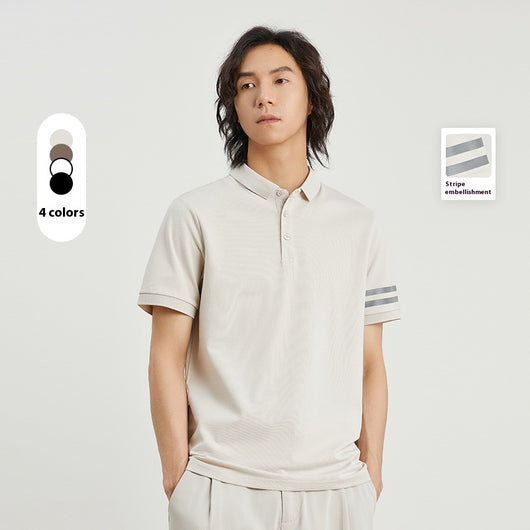 Polo Slim Fit Ice Silk Pearl Cotton para Hombre