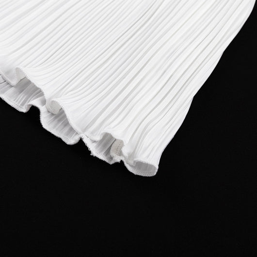 Conjunto de Pantalón Ancho Cintura Alta y Chaleco Plisado sin Mangas - Blanco - Image 21