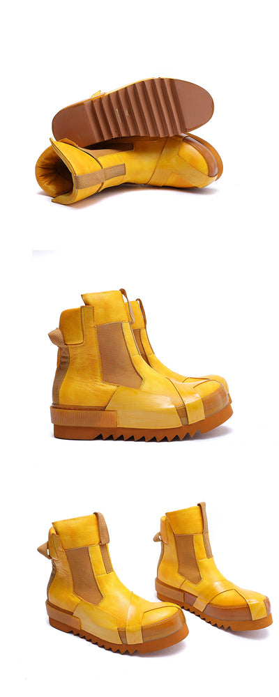 Zapatos Casual Retro de Cuero Artesanal con Suela Elevada - Image 13
