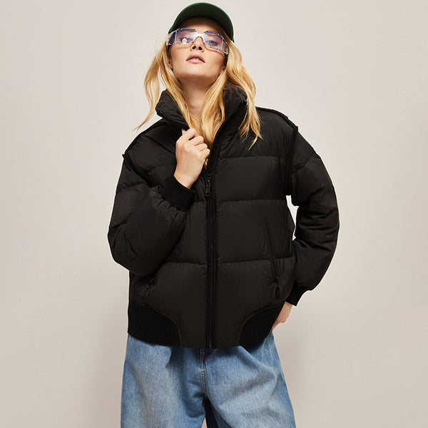 Abrigo de Invierno con Cuello Mao Grueso y Elegante
