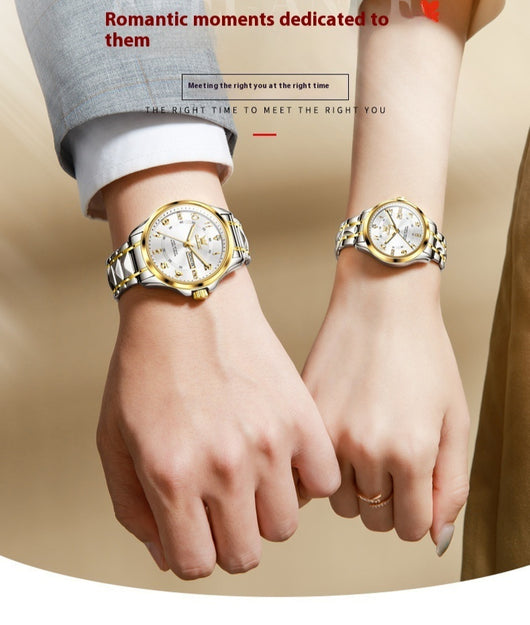Reloj de Pareja Cuarzo Casual Resistente al Agua - Image 13
