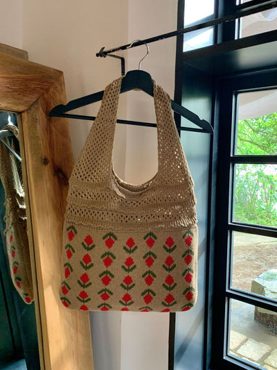 Bolso Tejido Retro con Malla Calada para Mujer - Image 3