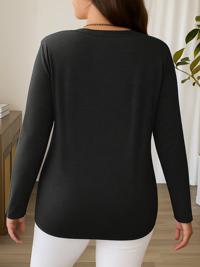 Blusa Ajustada de Punto con Cuello en V y Manga Larga para Mujer - Image 10
