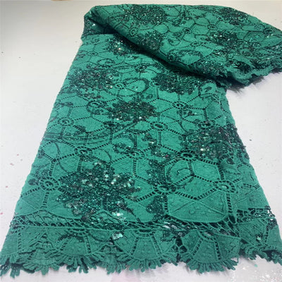 Tela de Encaje Bordado Soluble en Agua con Lentejuelas para Vestidos de Novia y Fiesta - Image 2