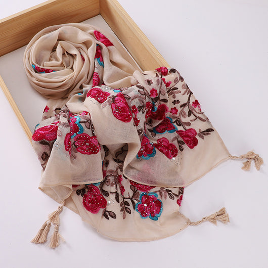 Chal de Viaje Elegante con Bordado Artesanal - Image 31
