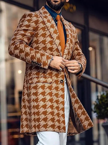 Abrigo de Invierno Estampado con Cuello Solapa - Diseño Moderno para Hombre - Image 7