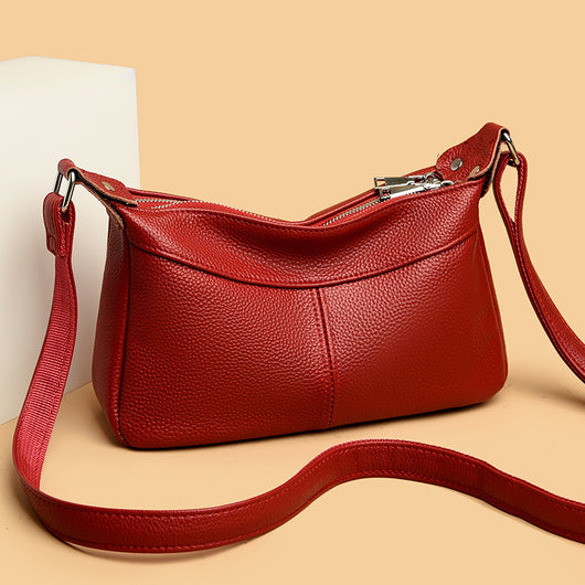 Bolsa Mensajera de Cuero Genuino con Múltiples Compartimentos para Mujer - Gran Capacidad Luna Nueva - Image 7