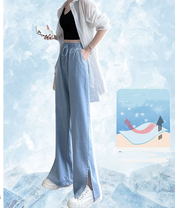 Calça Pantalona de Cintura Alta em Seda Gelada - Conforto Total para o Verão