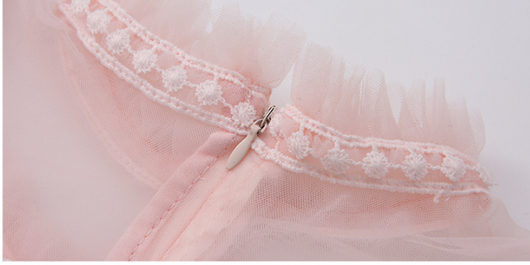 Vestido Infantil de Encaje y Malla Bordada - Image 15