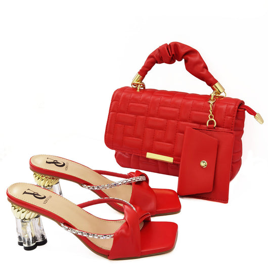 Bolso Bandolera con Cartera Pequeña y Sandalias de Tacón Alto - Image 10