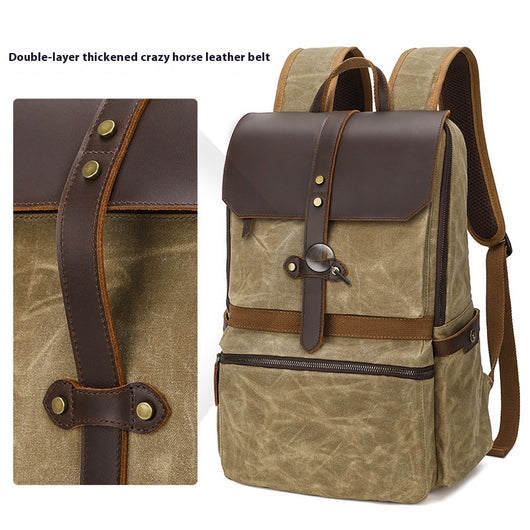 Mochila Hombre Cuero Crazy Horse Impermeable con Diseño Batik - Image 14
