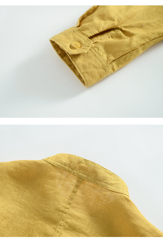 Camisa de Lino Suelta Casual para Hombre - Image 12