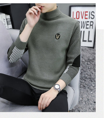 Suéter Tejido Grueso para Hombre con Cuello Medio Alto - Image 13