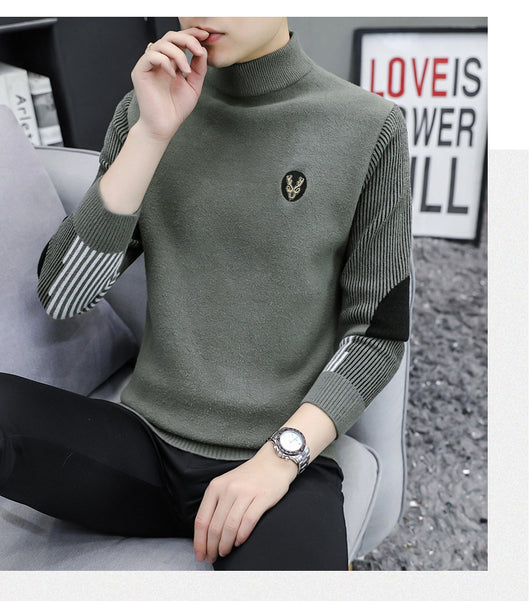 Suéter Tejido Grueso para Hombre con Cuello Medio Alto - Image 13