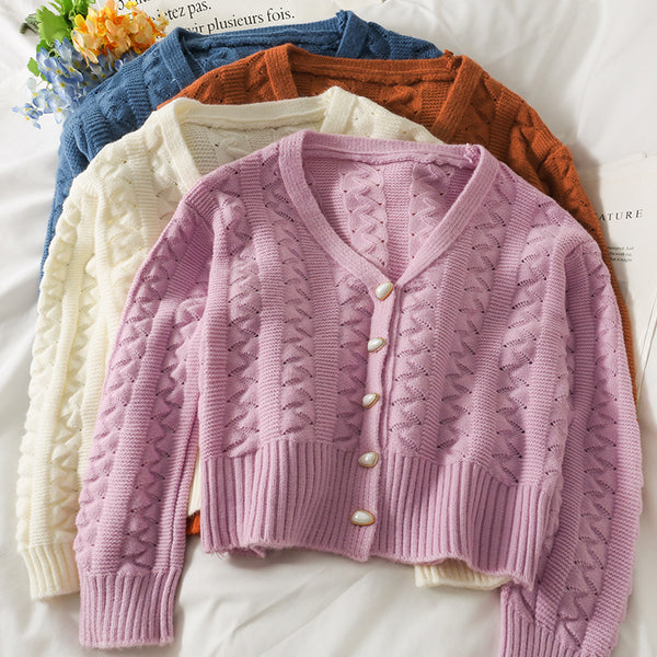 Cardigan Abierto con Espacios y Mangas Largas