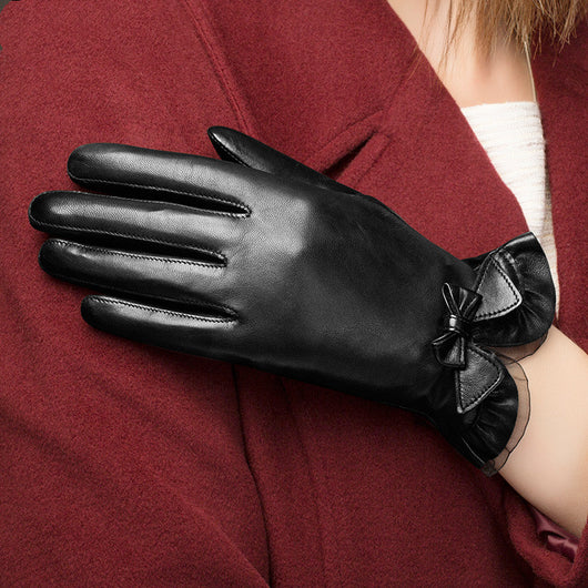 Guantes de Cuero para Mujer con Pantalla Táctil - Cálidos para Invierno - Image 7
