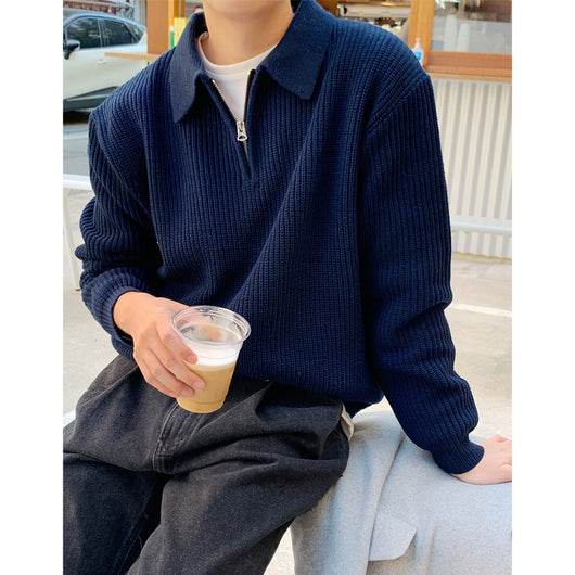 Polo de Punto Gris Manga Larga para Hombre - Perfecto para Otoño - Image 9