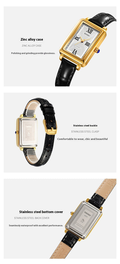 Reloj Retro Rectangular para Mujer - Resistente al Agua, Cuarzo de Precisión - Image 11