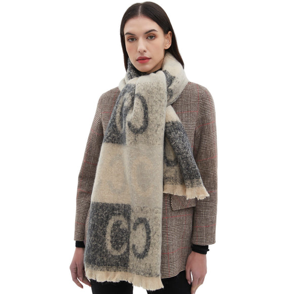 Bufanda Jacquard Unisex con Letras - Estilo Moderno para Él y Ella