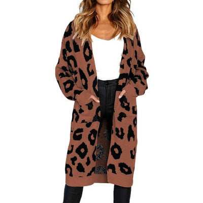 Cardigan de Leopardo para Otoño e Invierno - Suéter Tejido Elegante para Mujer - Image 29