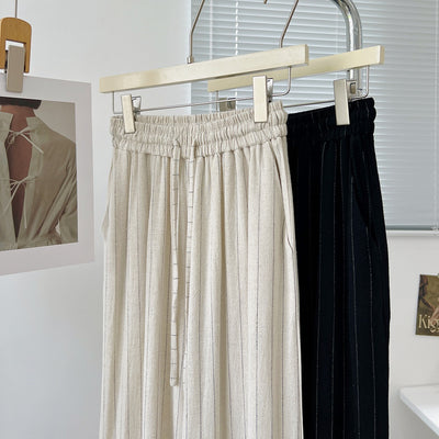 Pantalones Anchos de Lino y Algodón a Rayas - Comodidad Absoluta - Image 8