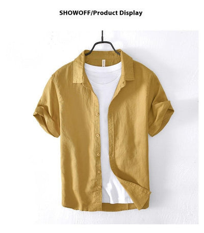 Camisa Casual de Algodón y Lino para Hombre - Image 20