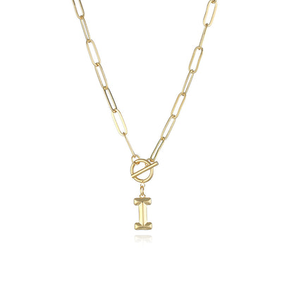 Collar de Letra Chapado en Oro Real Estilo Hip Hop - Image 62