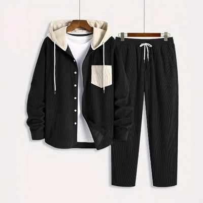 Sudadera con Capucha Waffle Texturizada - Conjunto Dos Piezas Moderno