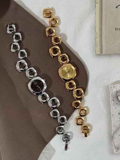 Reloj Pulsera Dorado Calado Moderno para Mujer - Image 8