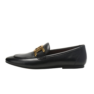 Zapatos de Cuero Estilo Británico con Cierre Rápido