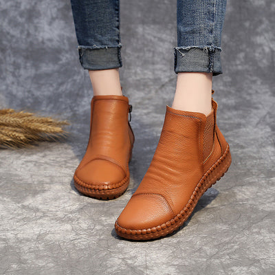 Botas de Invierno para Mujer con Forro de Terciopelo y Cuero