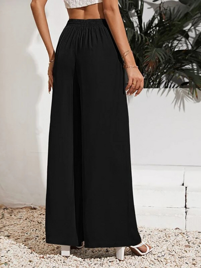 Pantalones Anchos de Talle Alto con Cintura Elástica Ajustable - Image 25