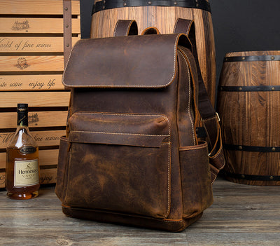 Mochila de Cuero Vintage Crazy Horse para Hombre - Estilo Retro Europeo - Image 12