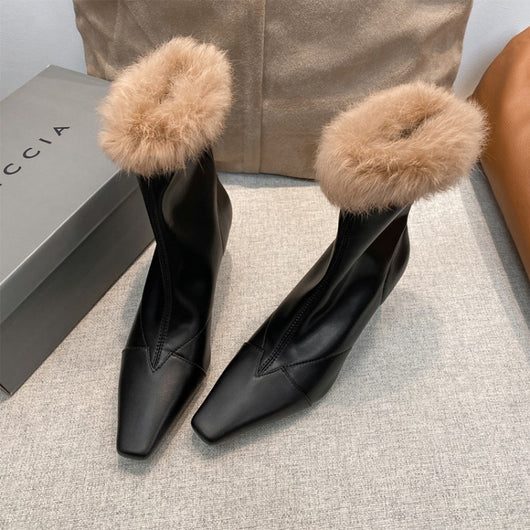 Botas Skinny de Cuero Premium con Punta Cuadrada y Tacón Stiletto - Image 13