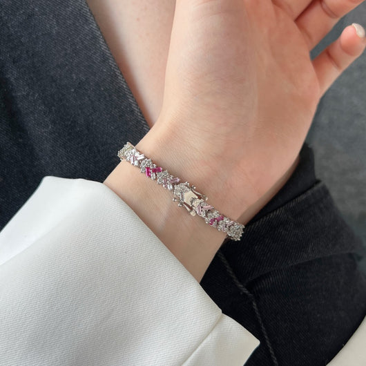 Pulsera de Plata Esterlina S925 Mujer Colores Dopamina con Circón - Image 2