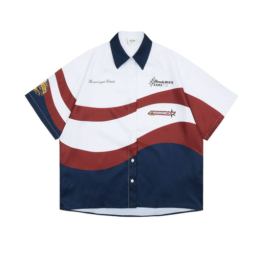 Camisa Moto Retro Americana con Contraste de Colores - Image 6