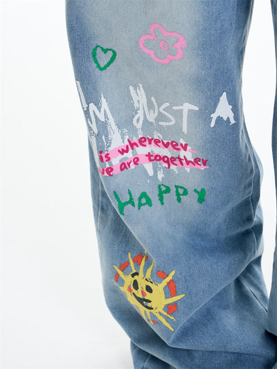 Pantalones Rectos Anchos con Cadena Estampada para Mujer - Image 12