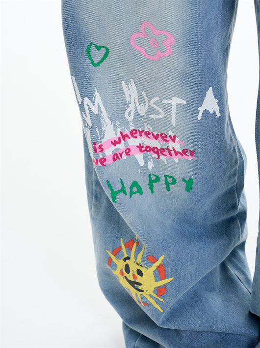 Pantalones Rectos Anchos con Cadena Estampada para Mujer - Image 12
